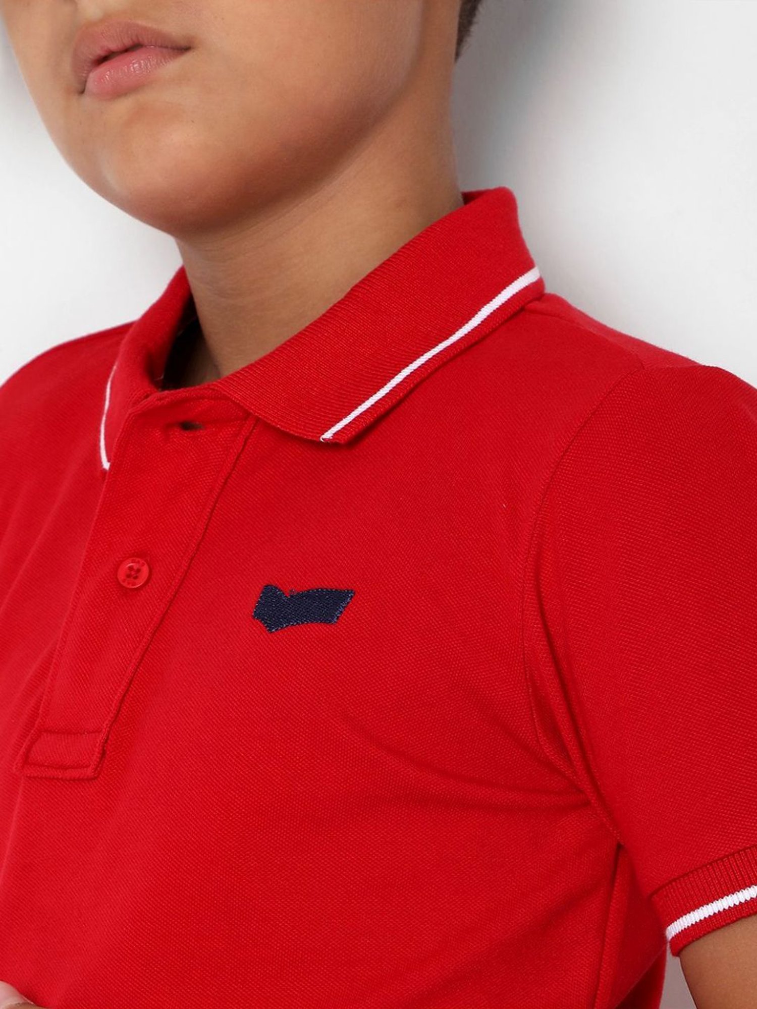 Gas Kids Red Slim Fit Polo T-Shirt