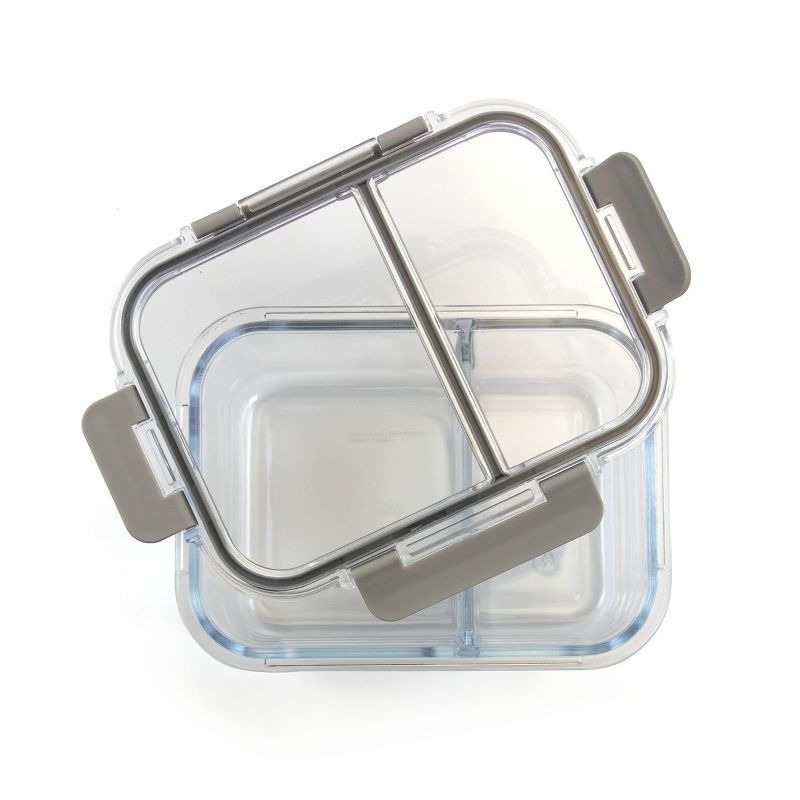 Weight Watchers 2 Section Glass Portion Control Lunch Container with Lid