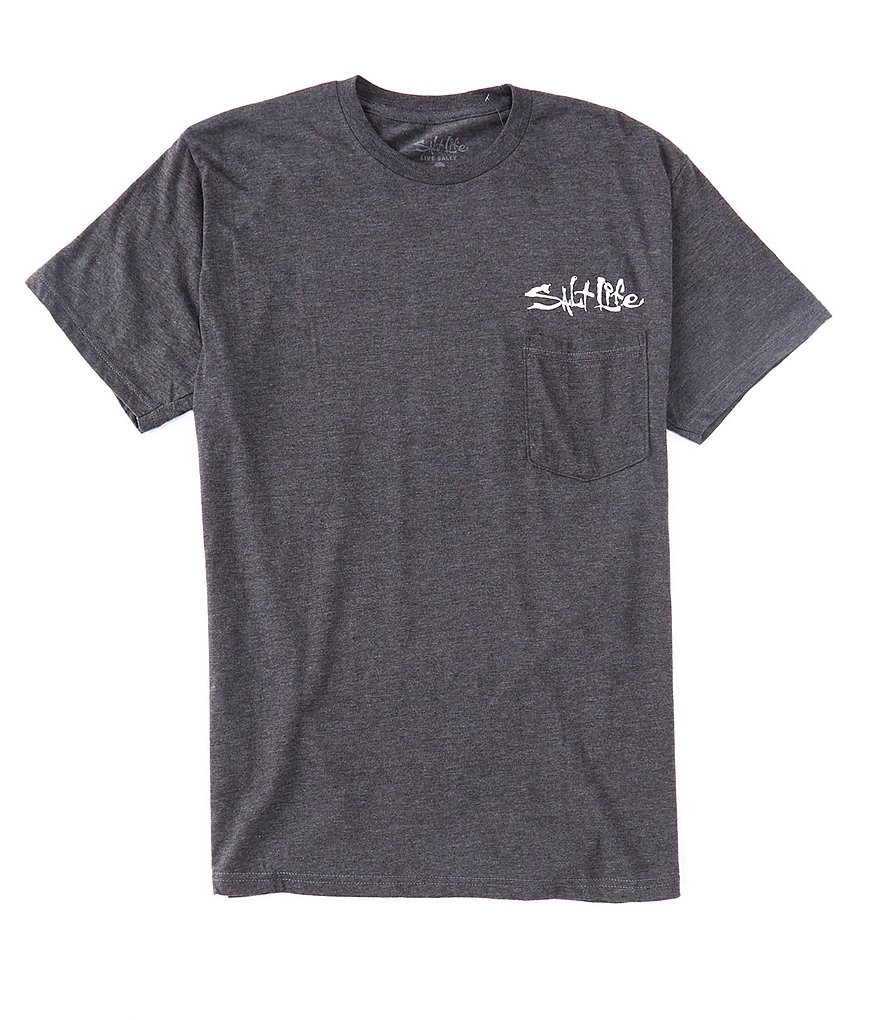 Salt Life Hook Line And Sinker Fade Short-Sleeve Pocket Tee