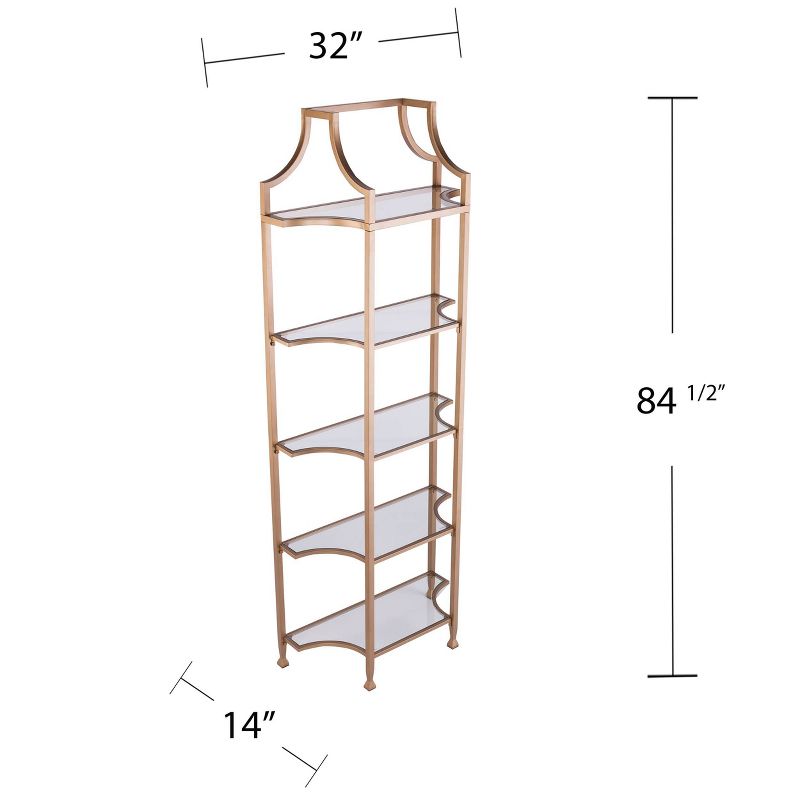 84.5" Pinechi Tall Etagere Gold - Aiden Lane