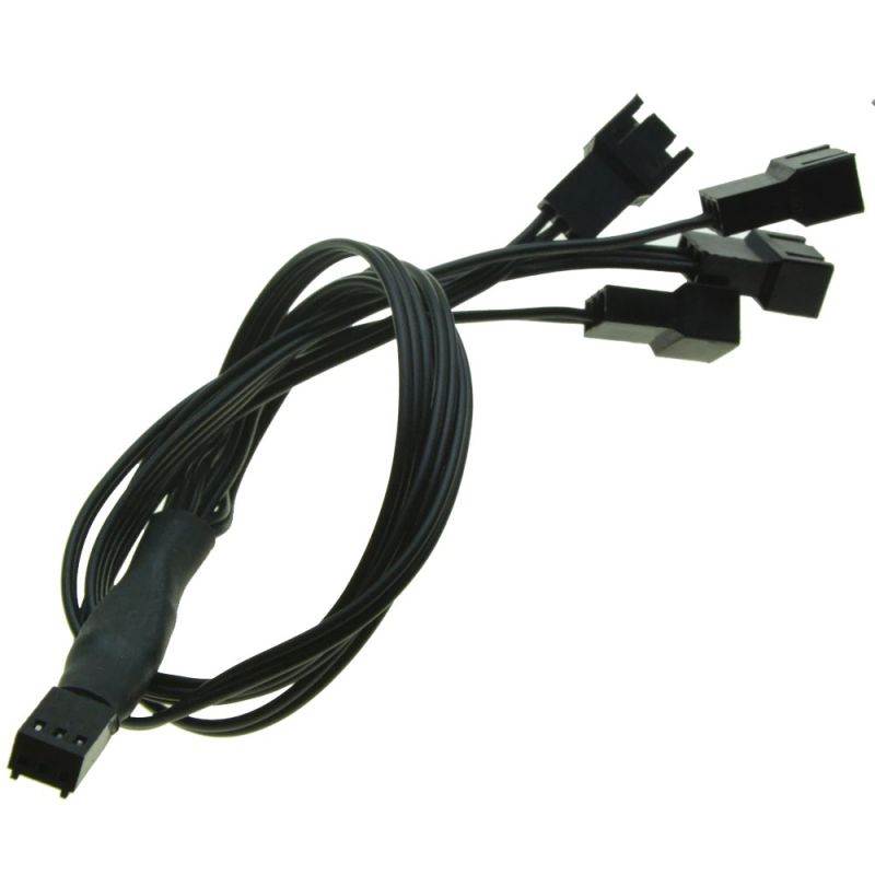 12V 3 Pin Fan PWM 1 to 4 way Power supply Extension Cable Y Splitter Port Multiplier Computer Motherboard Cooling  22AWG wire