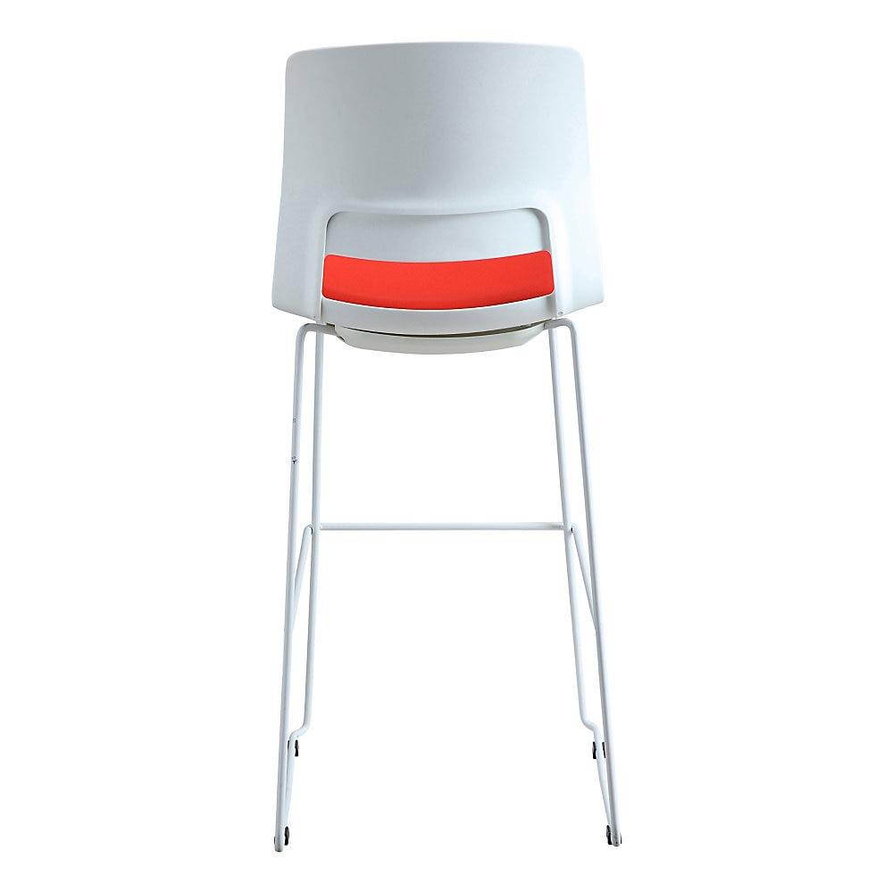 Lorell LLR42953 Artic Series Stack Stool, White & Red