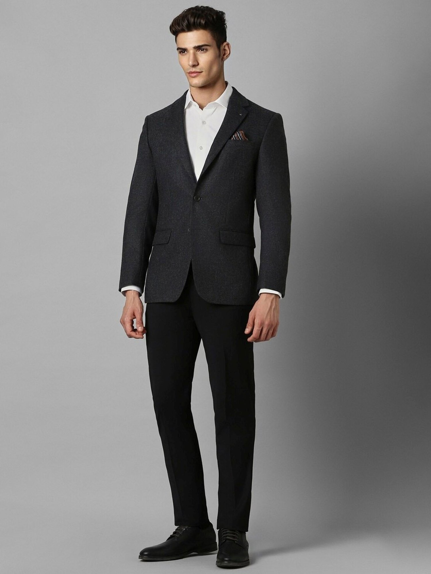 Louis Philippe Grey Regular Fit Blazer