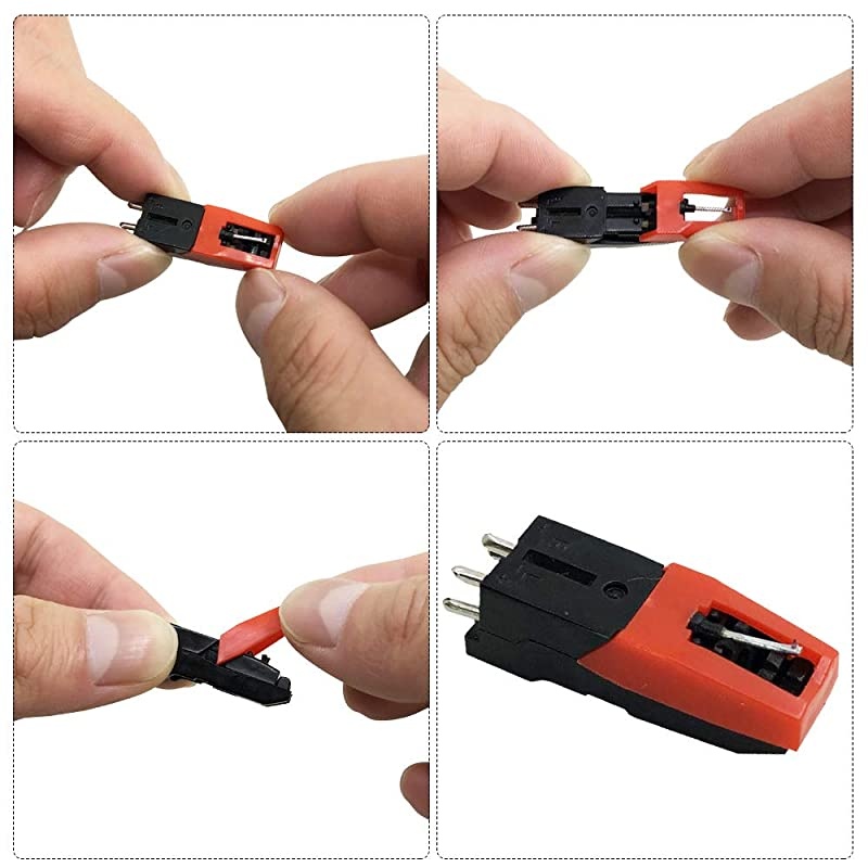 Set of 5 Vinyl Record Player Turntable Cartridge With Universal Replacement Stylus Needles,  1pcs Turntable Record Player Cartridge & 4pcs Needle Stylus for LP Phonograph Record Player