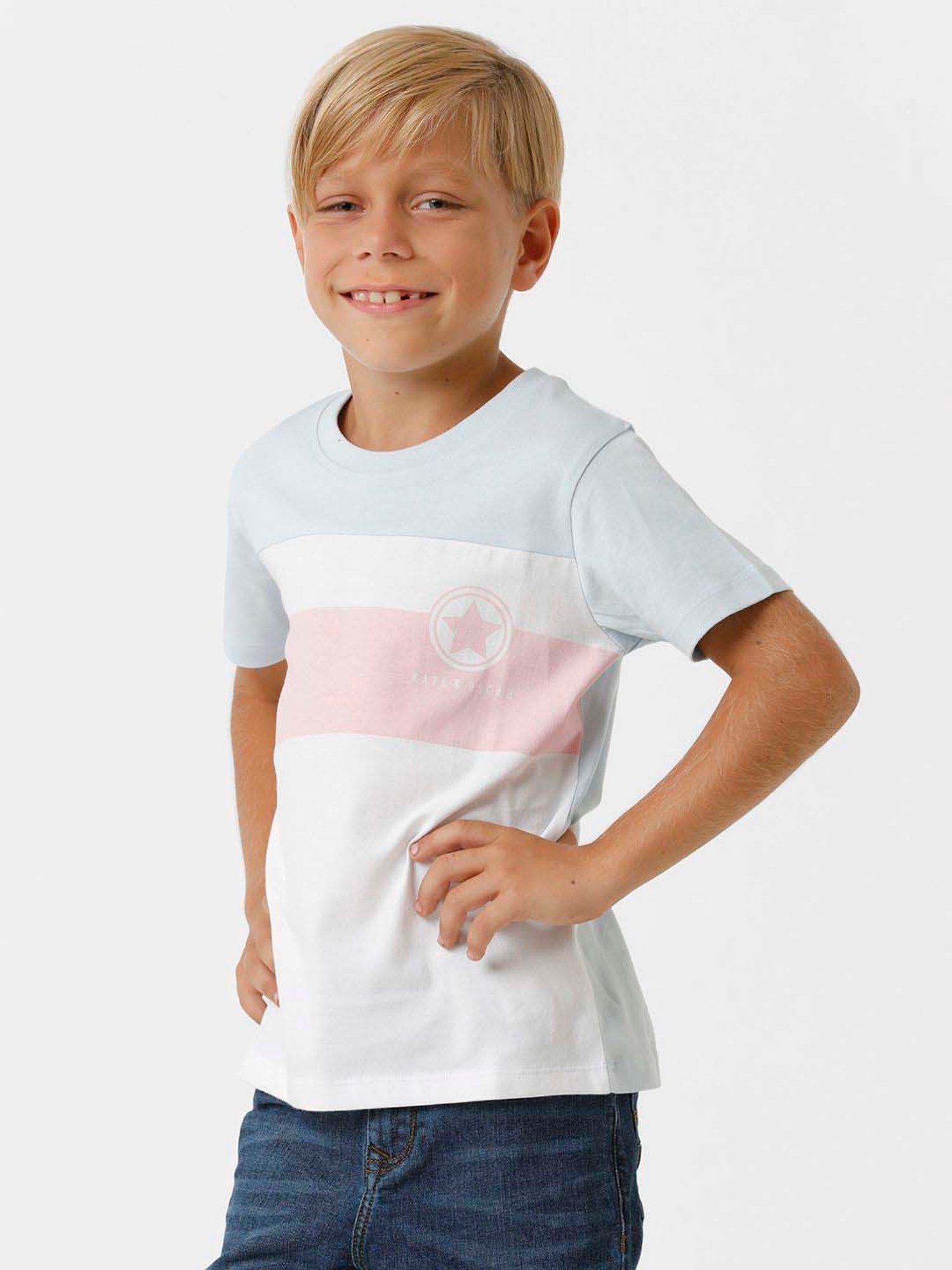 Kate & Oscar Kids Blue Cotton Printed T-Shirt