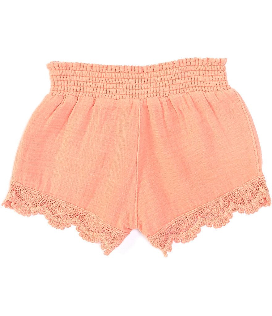 Hippie Girl Big Girls 7-16 Crochet-Trim Double Gauze Shorts