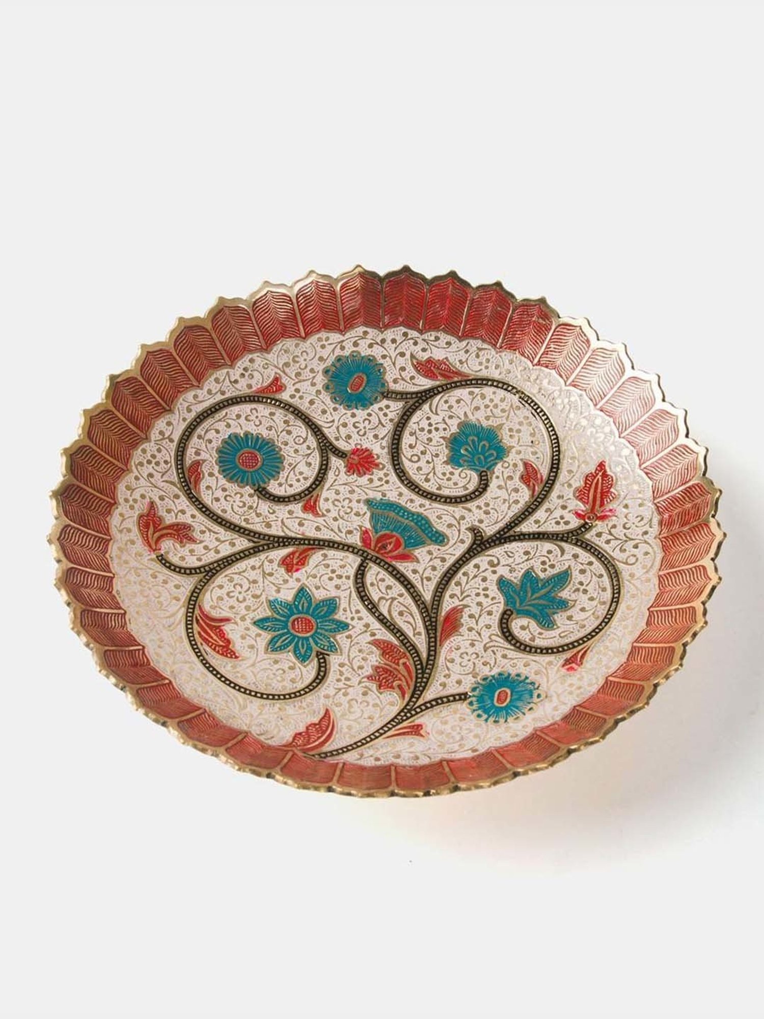 Fabindia Chitra Red Ceramic Large Oval Platter