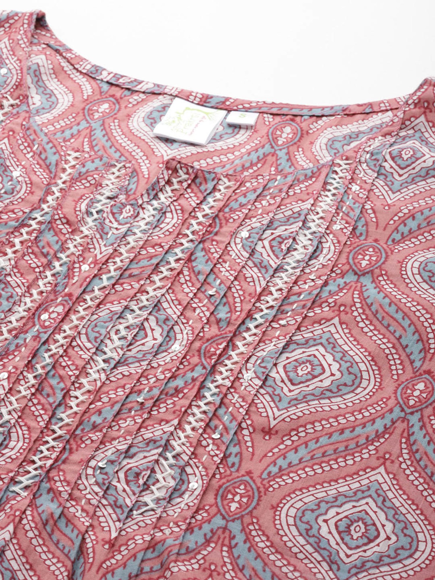 Prakrti Rust Cotton Printed Kurta With Pant & Dupatta