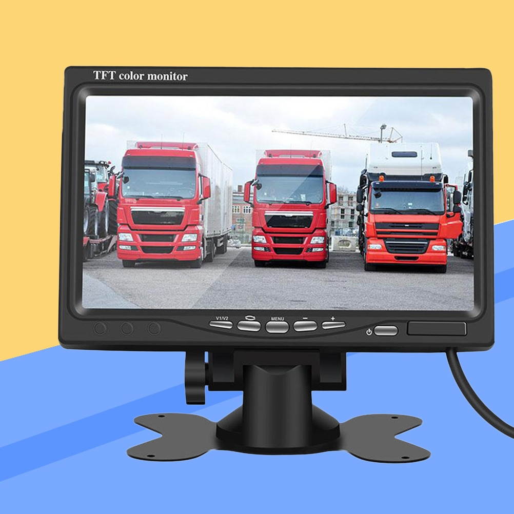 Car 7 Inch Backup Monitor Screen 12-24V Rear View Rearview Backing Parking Reverse TFT Color Monitor