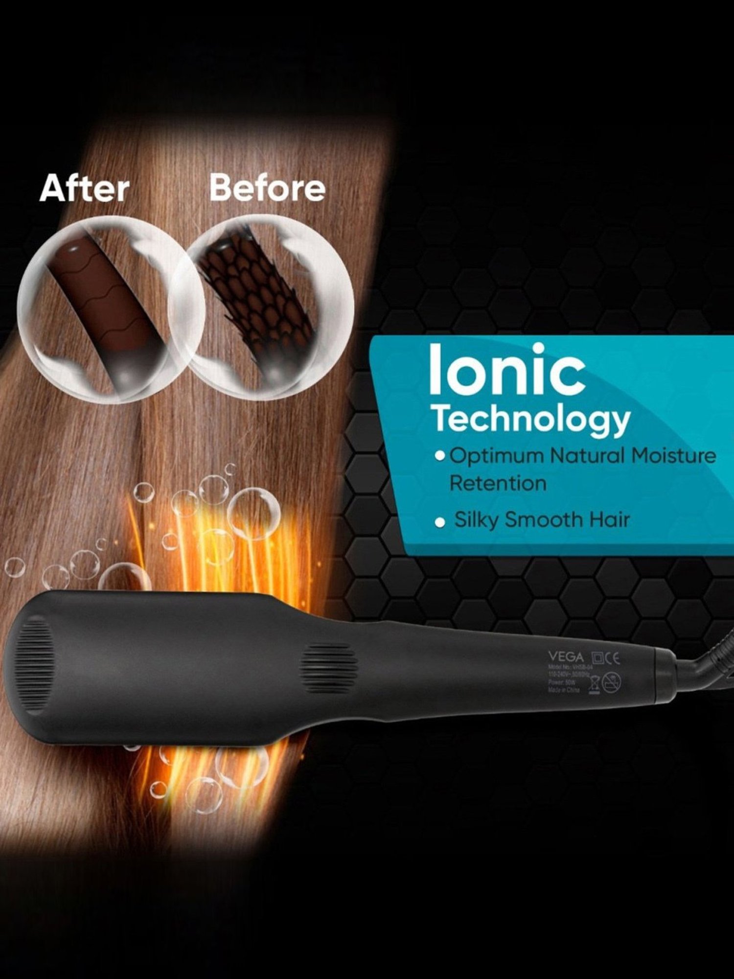 Nova NHC-522CRM Professional Hair Straightener (Black)