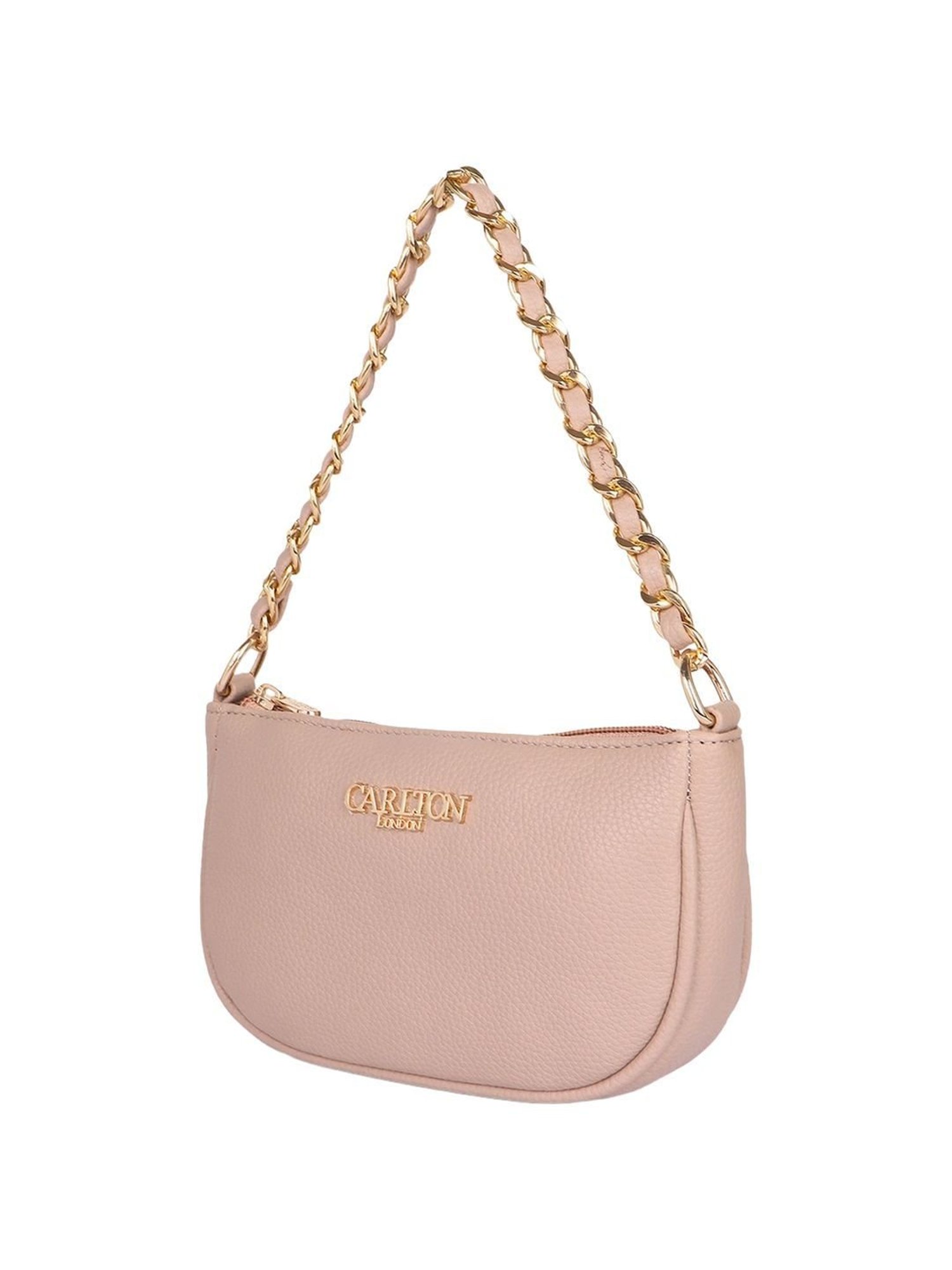 Carlton London Pink Solid Medium Sling Handbag