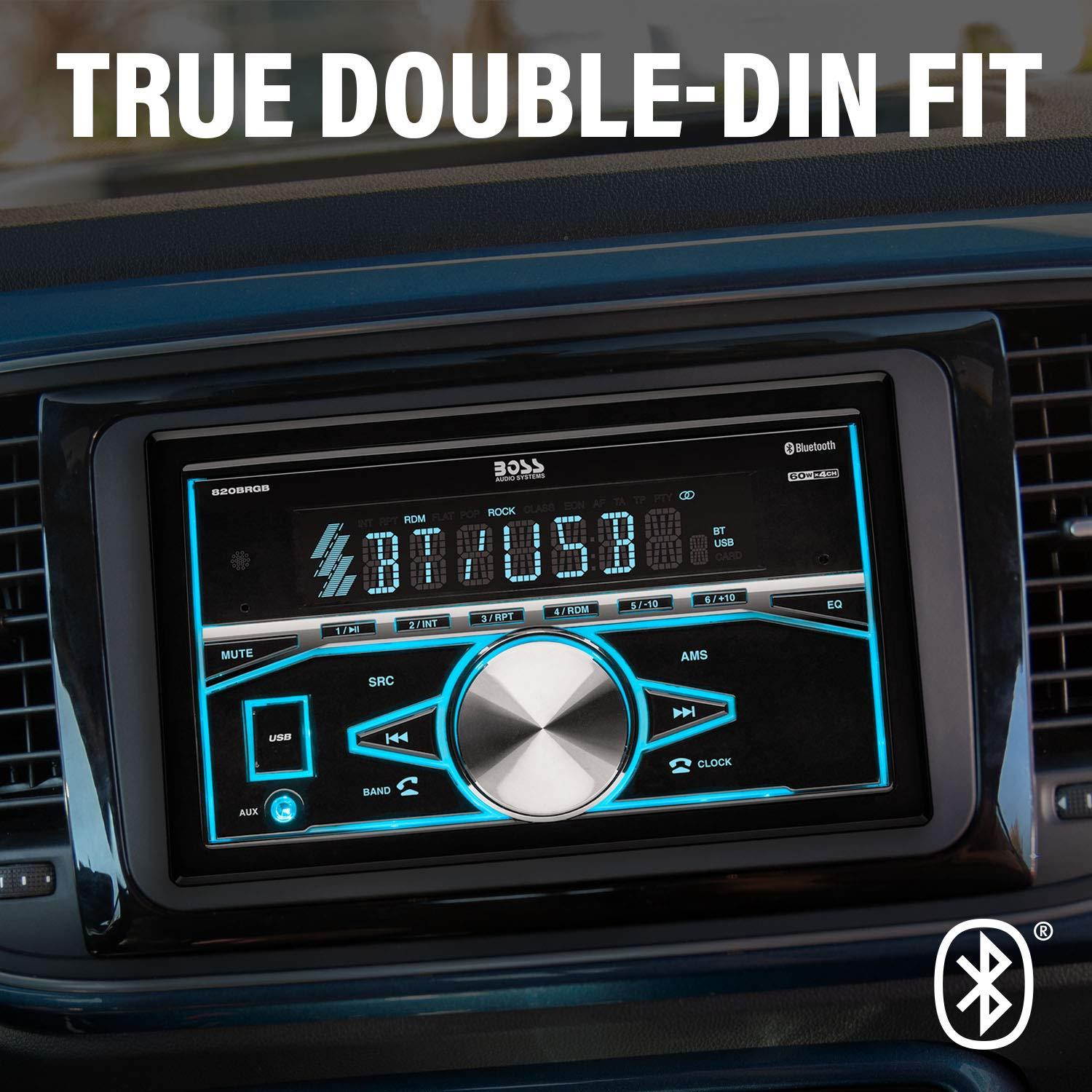 BOSS AUDIO 820BRGB Double-DIN In-Dash Mechless AM/FM Receiver with Bluetooth(R)