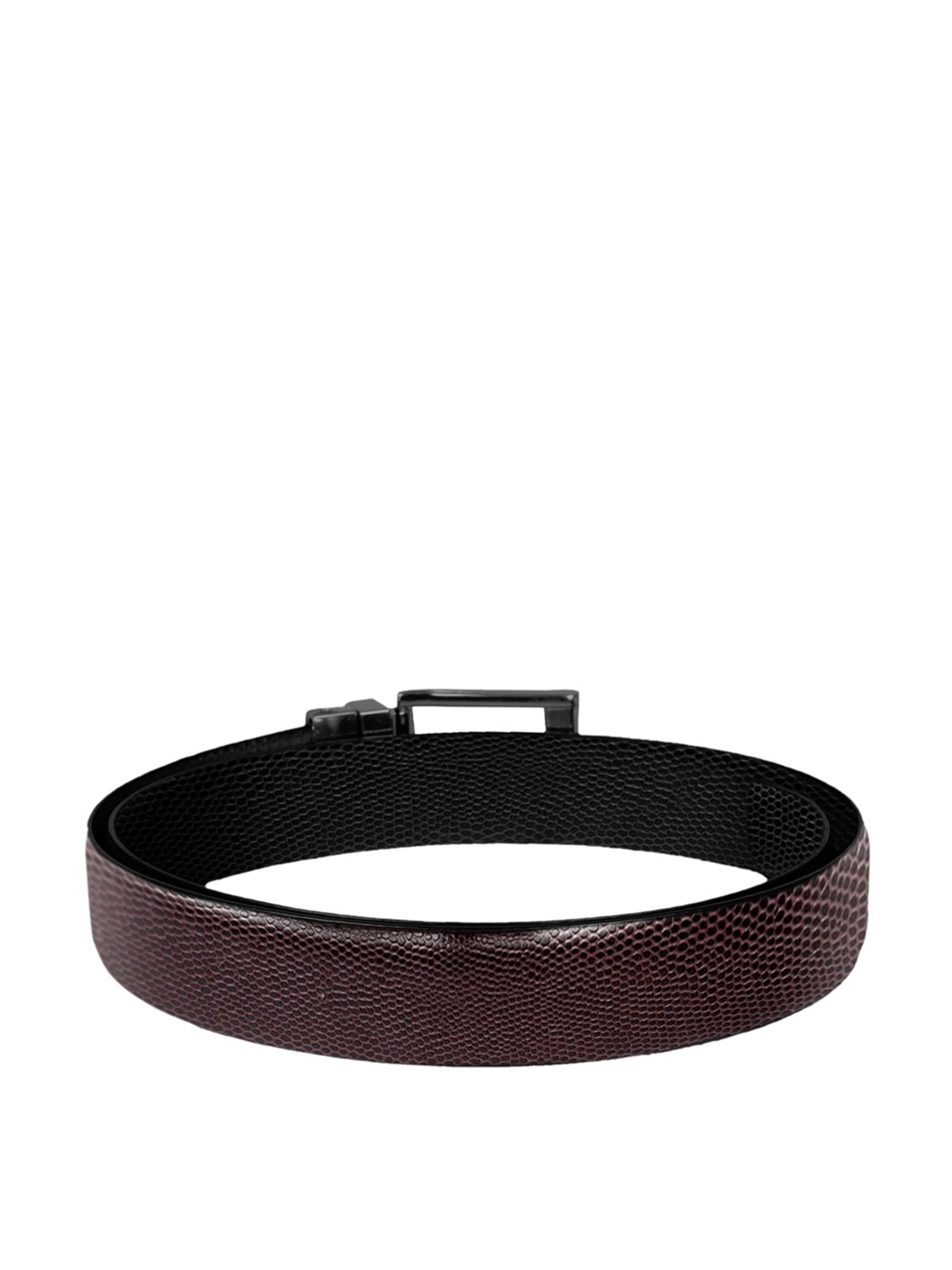 SCHARF Dark Brown Leather Reversible Belt With Wallet for Men