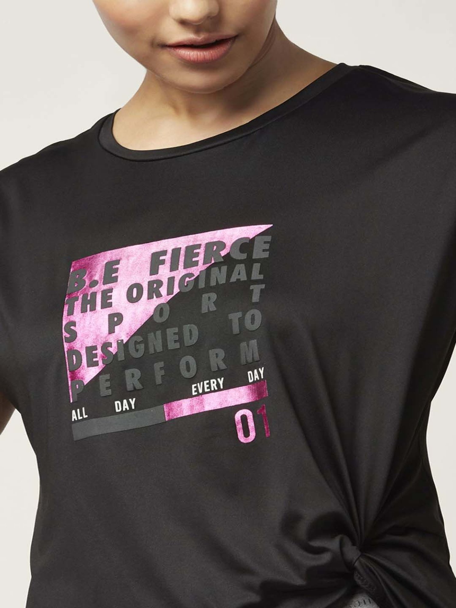 Ajile by Pantaloons Black Graphic Print Sports Top