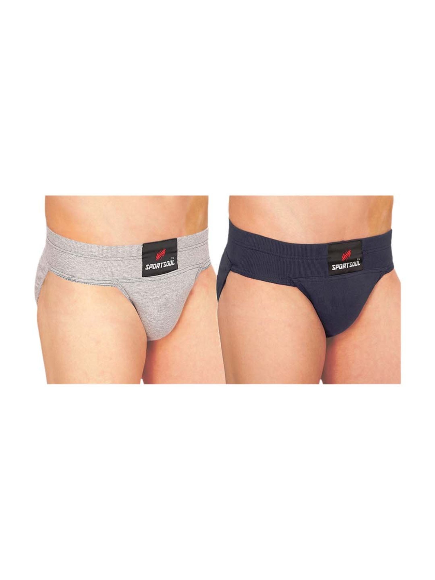 SportSoul Navy & Grey Cotton Gym & Athletic Supporter (M x 2)