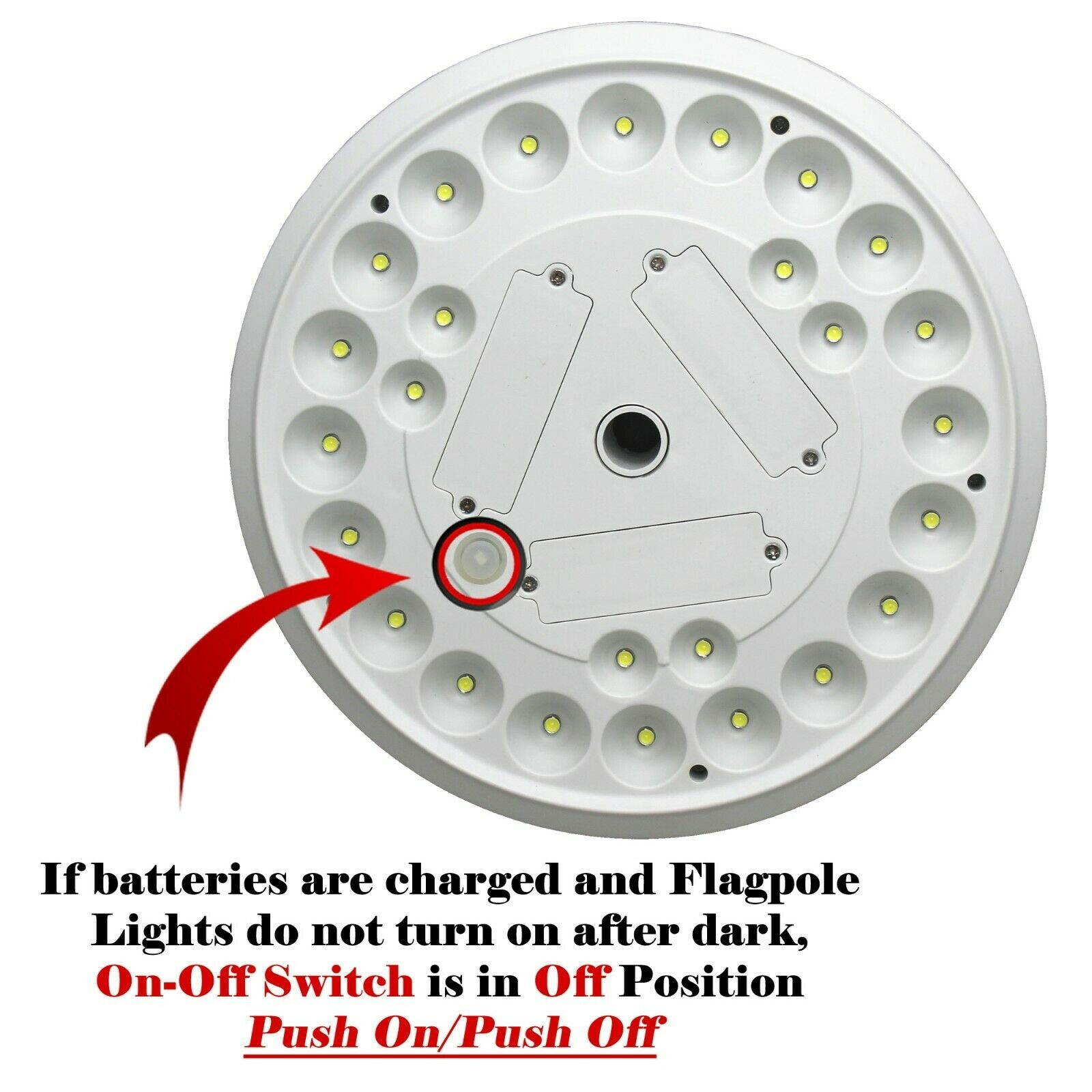 SHIPS FROM US Solar Flagpole Light 26LEDs Top Mount +Camping Garden Dusk to Dawn