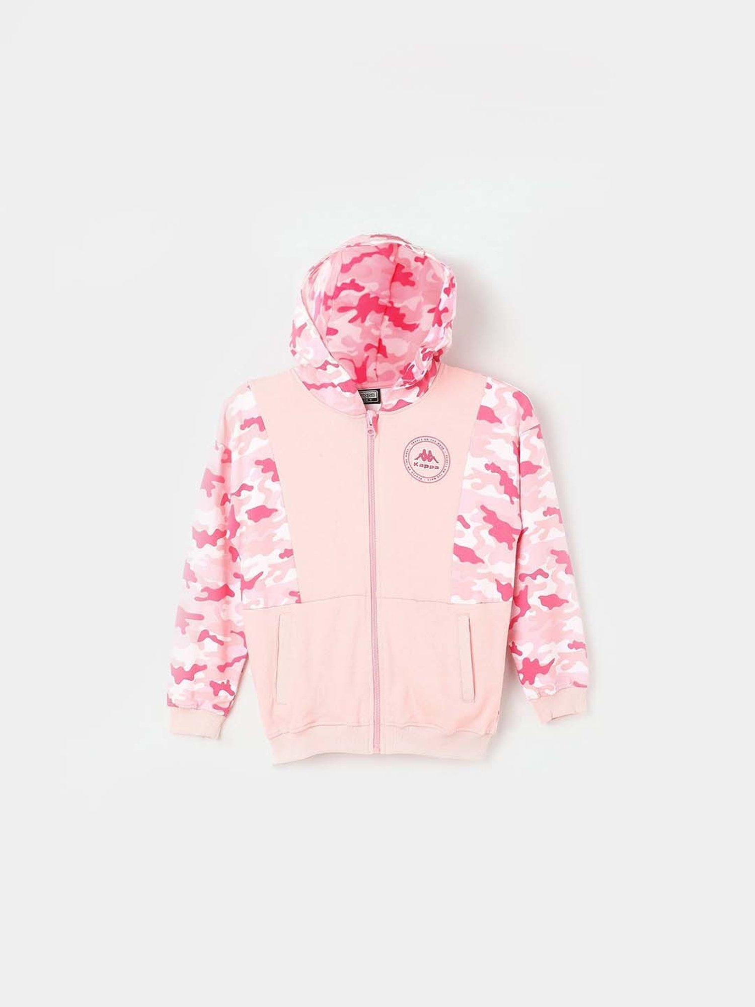 KAPPA Kids Pink Cotton Printed Full Sleeves Sweatshirt
