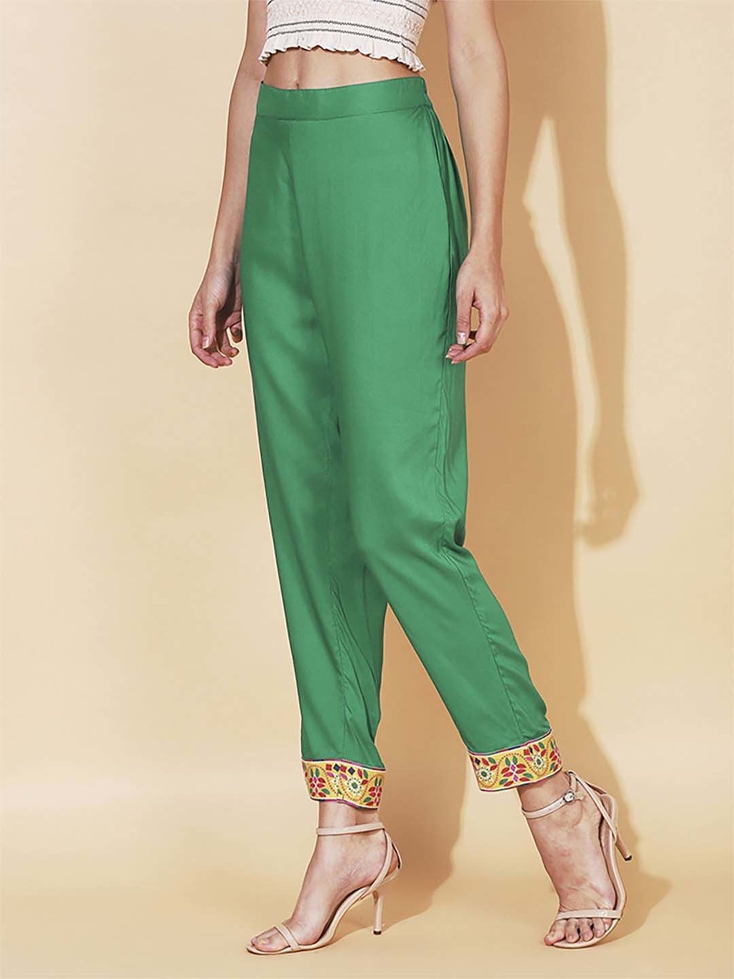 Fashor Green Printed Pants