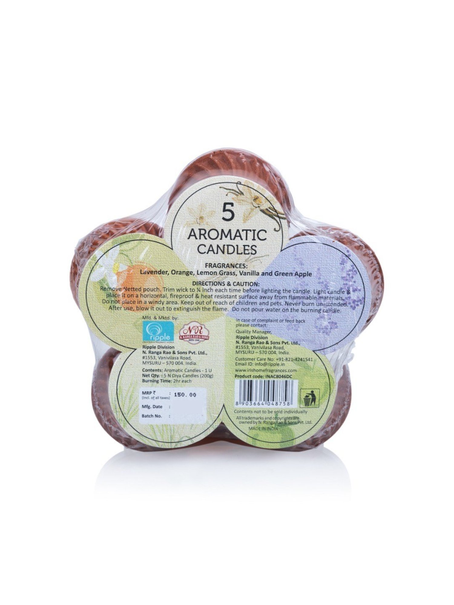 IRIS White Aromatic Diyas - Set Of 5