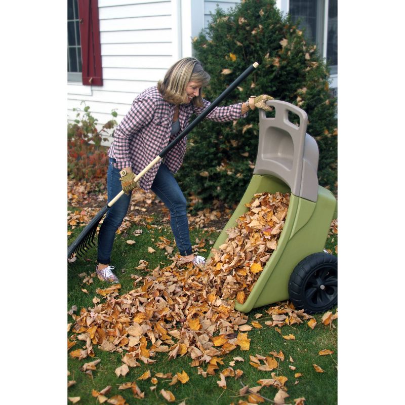 Suncast 15 Gallon Poly Multipurpose Rolling Lawn and Garden Cart, Taupe (2 Pack)