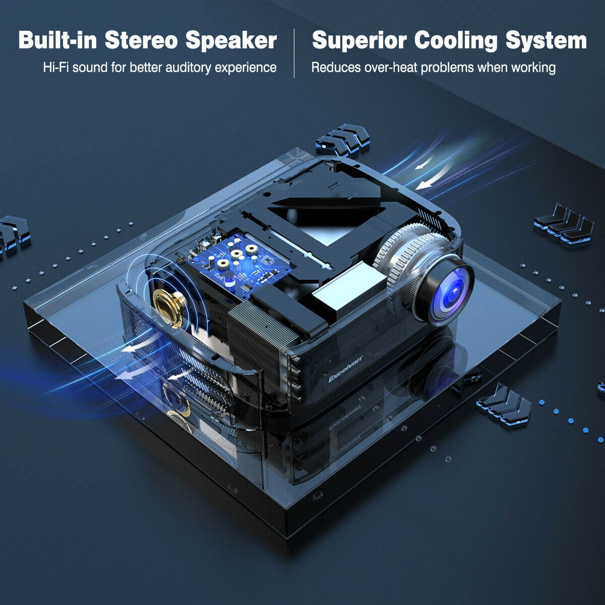 7000Lumens HD 1080P Projector Projector Video Home Theater Multimedia HDMI 200"