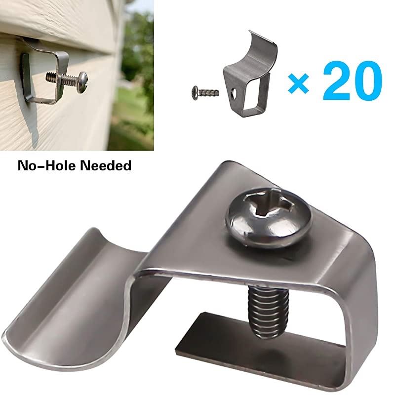 Pack) Vinyl Siding Clips Hooks No-Hole Needed Outdoor Siding Screws Hanger for Mount Home Security Camera