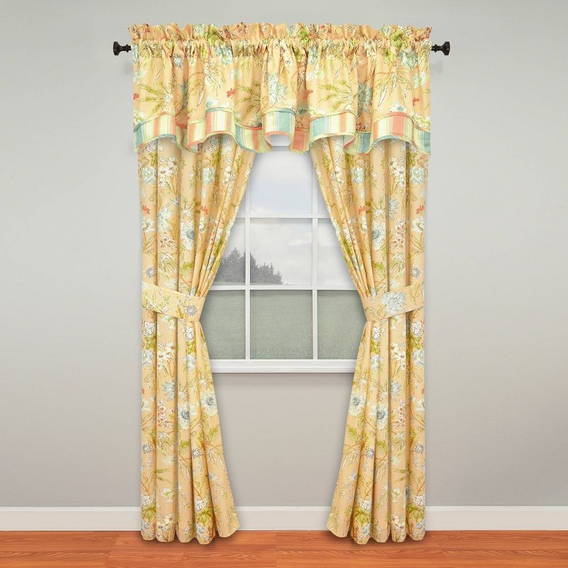 Set of 2 84"x100" Cape Lined Curtain Panel Coral - Waverly