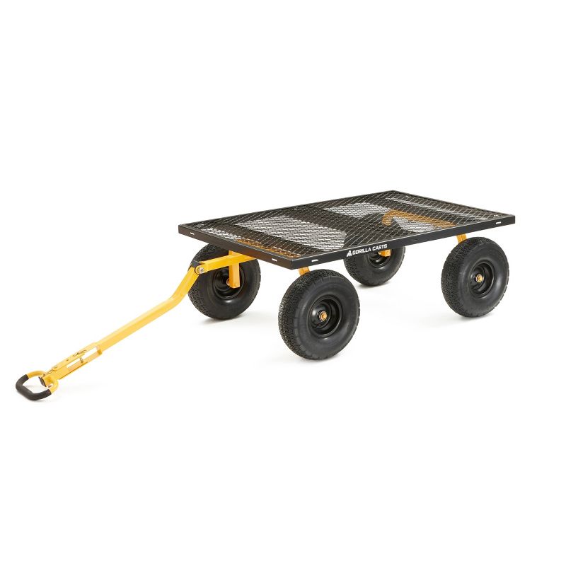 Gorilla Carts Extra Heavy Duty Steel Utility Cart with Removable Sides and Pneumatic Tires Capacity
