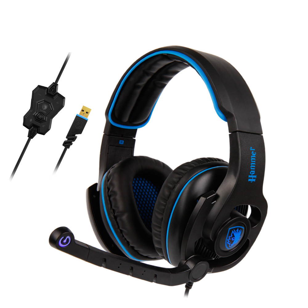 SADES SA923 USB Gaming Headset Gamer Headphones Bass Virtual 7.1 Surround Sound
