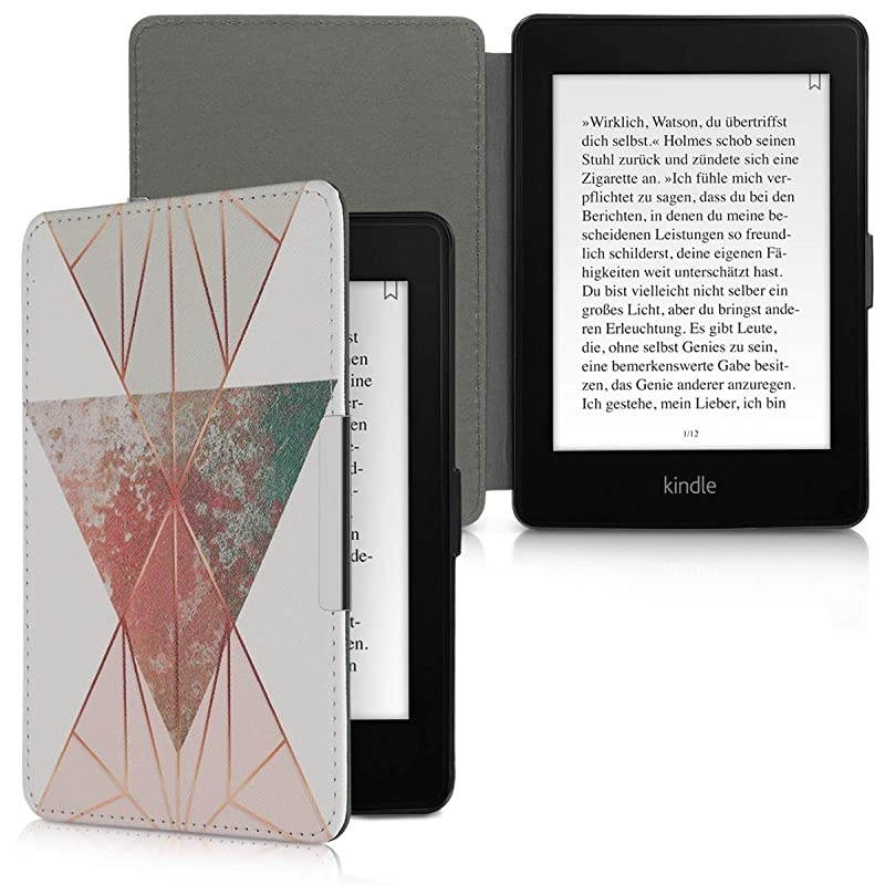 Case Compatible with  Kindle Paperwhite - Case e-Reader Cover - Butterfly Leaves Green/White