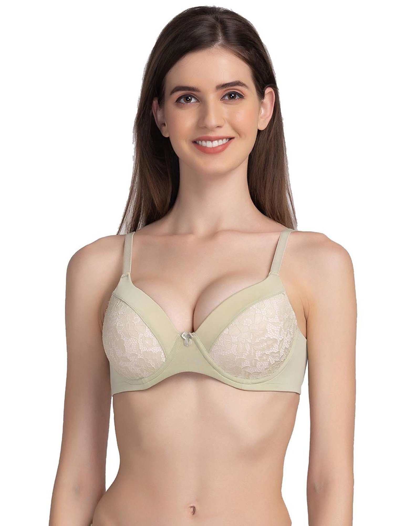 Candyskin Green Lace Full Coverage T-Shirt Bra