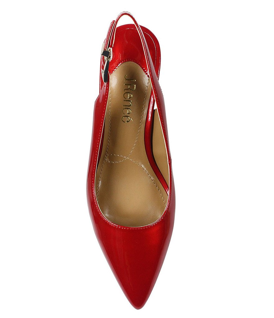 J. Renee Mayetta Slingback Pearlized Patent Dress Metal Heel Pumps