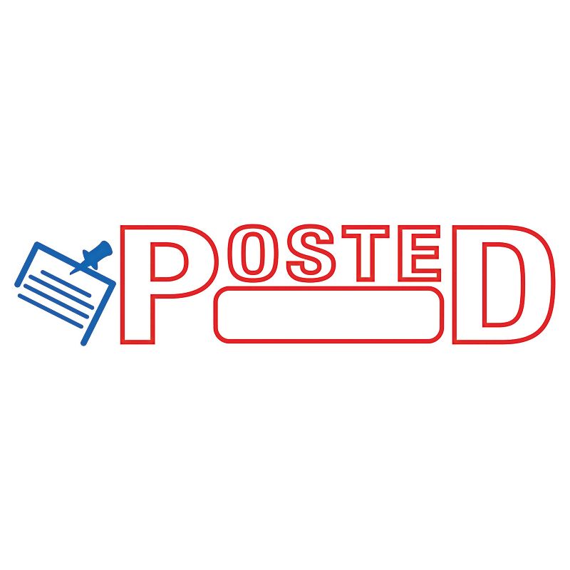 Accustamp2 Pre-Inked Shutter Stamp with Microban Red/Blue POSTED 1 5/8 x 1/2 035521