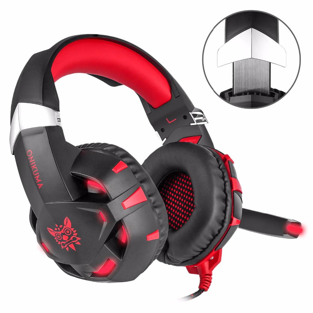 ONIKUMA K2 Gaming Headset 7.1 Channel Sound Stereo Casque Gaming Headphone with Mic LED Light for PS4 PC Laptop Computer