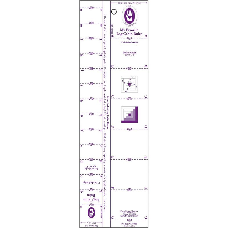 Marti Michell Log Cabin Ruler-1" To 2" Strips