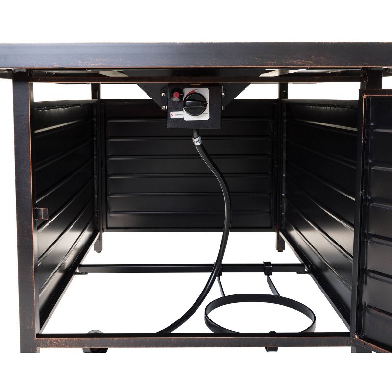 Sawyer Brushed Bronze Rectangle Aluminum LPG Fire Pit - Fire Sense