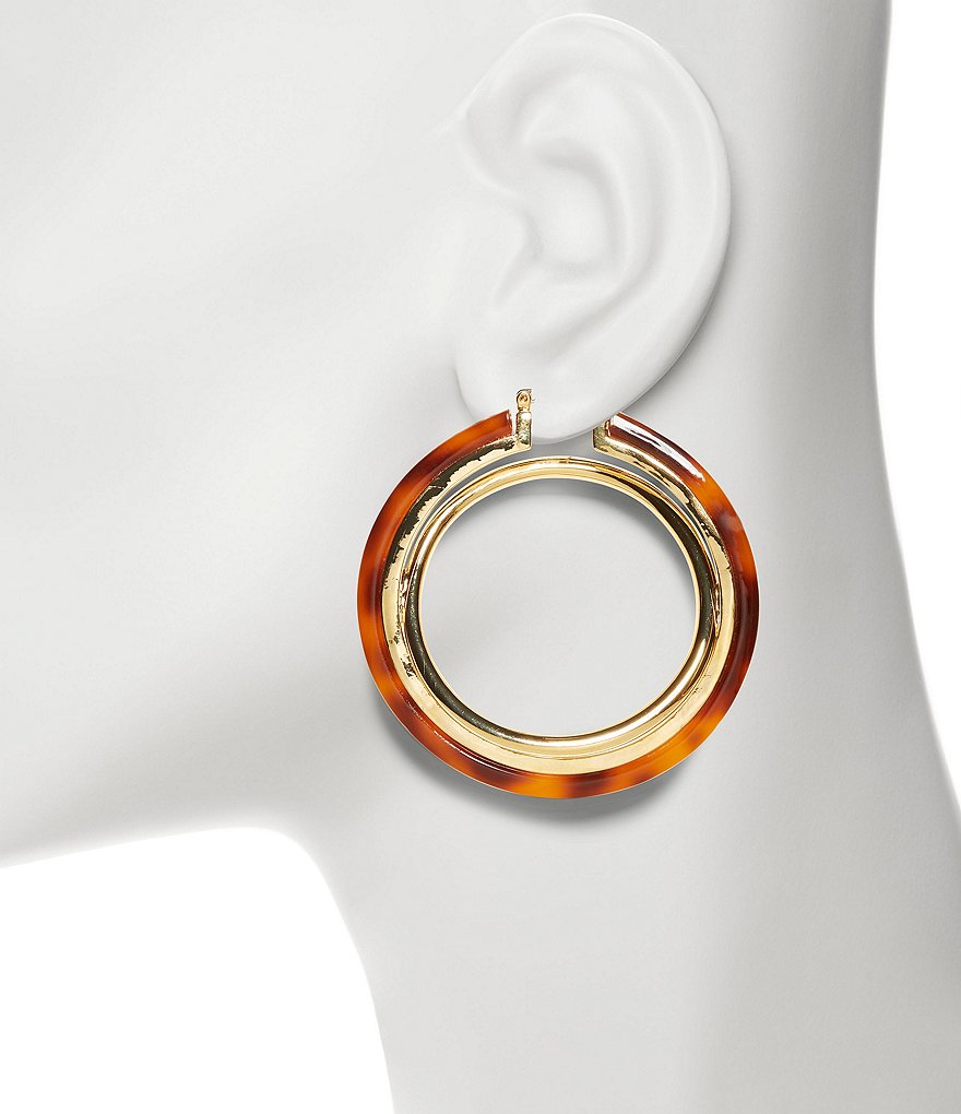 Sanctuary Project Semi Precious Turquoise and White Howlite Three Stone Stud Earrings Gold