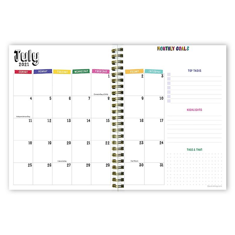 2021-22 Academic Planner 8"x6" Prism Rainbow Daily/Weekly/Monthly - The Time Factory