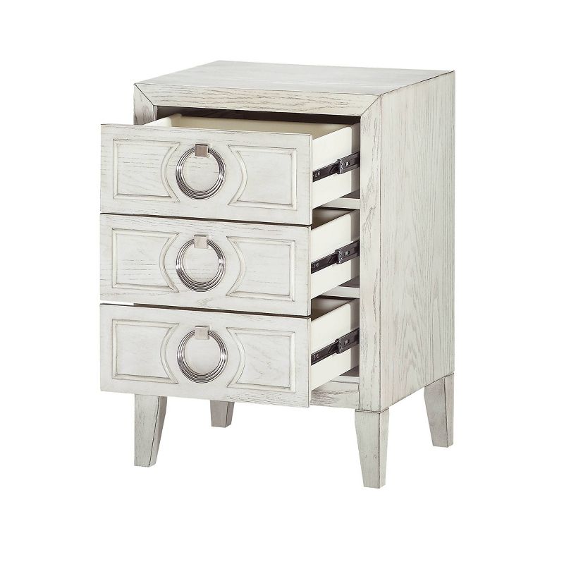 Bianca 3 Drawer Chairside Chest White - Treasure Trove Accents