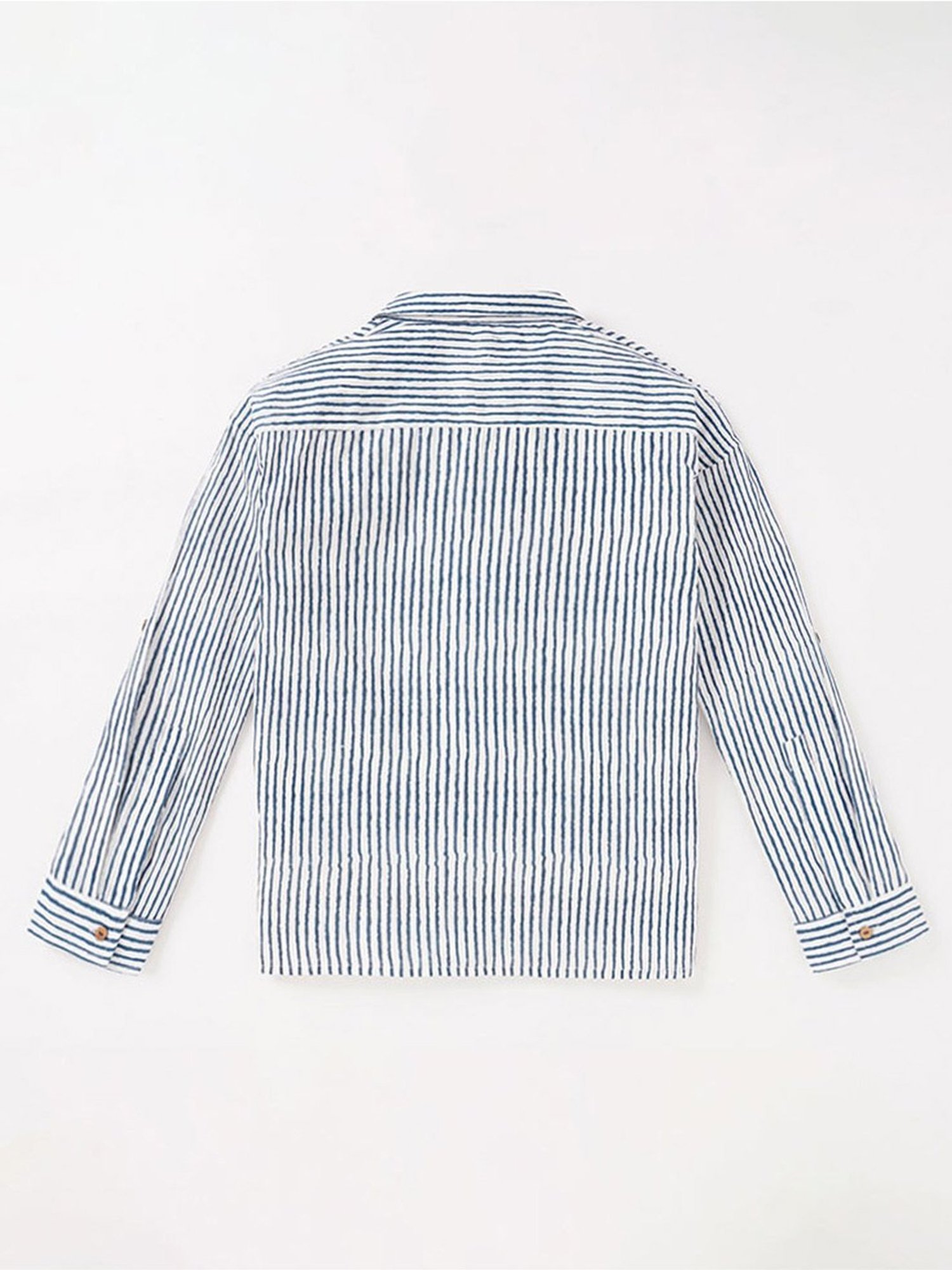 Edheads Kids Blue Cotton Striped Full Sleeves Shirt