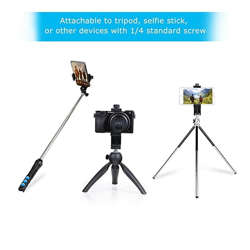 Tripod Mount Adapter with Camera Remote and Wrist Strap, Universal Cell Tripod Mount Holder, Swivel Design, Compatible with i, Samsung, Selfie Monopod, for Taking Photos and Videos