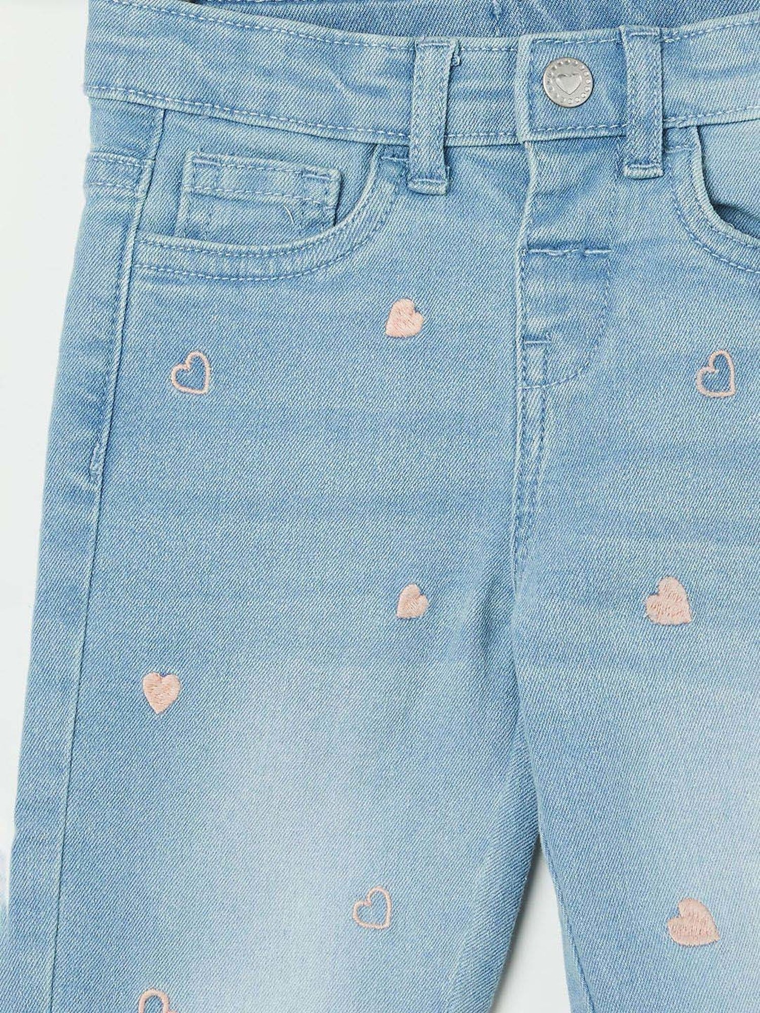 Juniors by Lifestyle Kids Mid Blue Cotton Casual Jeans