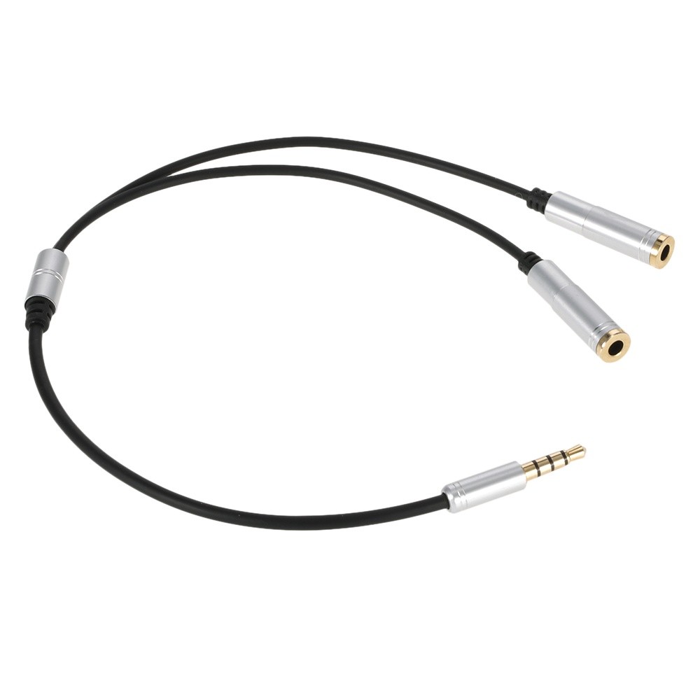 3.5mm Audio Splitter Cable AUX Stereo 1 Male to 2 Female Headphone Extension Cable Adapter for Smart Phone Tablet PC Laptop other 3.5mm Audio Devices Silver