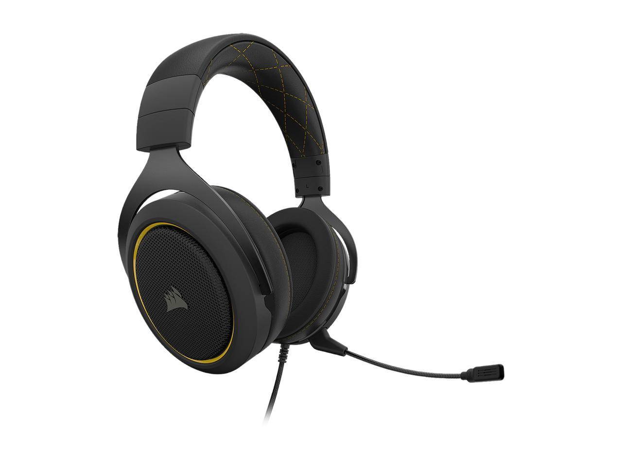 CORSAIR - HS60 PRO SURROUND Wired Stereo Gaming Headset - Black/Yellow
