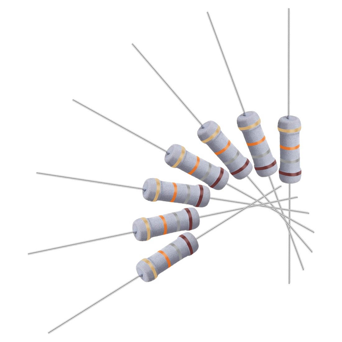 100 Pcs Metal Oxide Film Resistor, 5% Tolerance, Axial Lead, 1W, Flame Proof, 18K Ohm Resistance for DIY Electronic Projects and Experiments