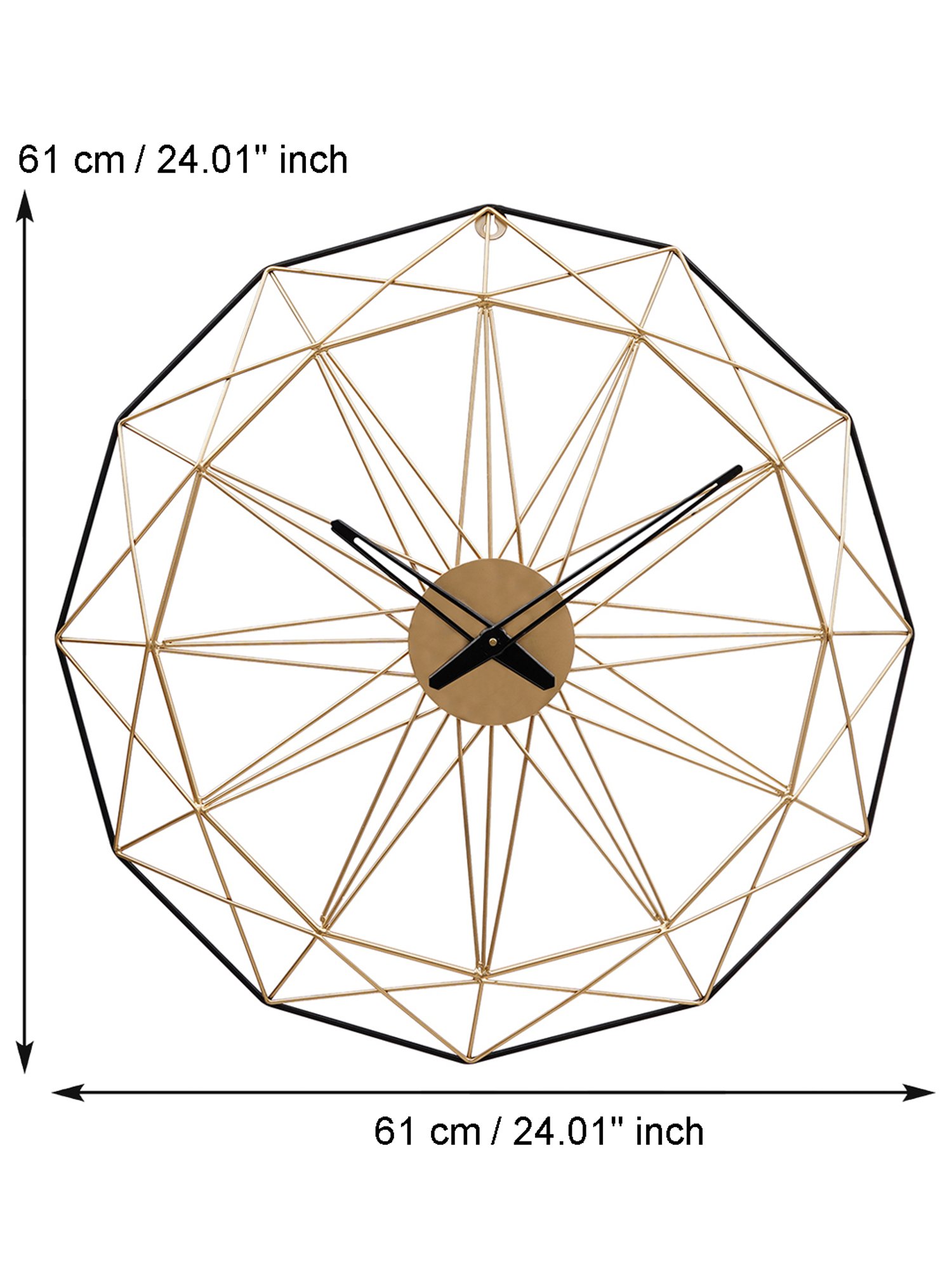 CHRONIKLE Round Black & Gold Iron Wall Clock