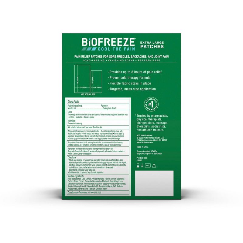 Biofreeze Extra Large Patch - 4pc