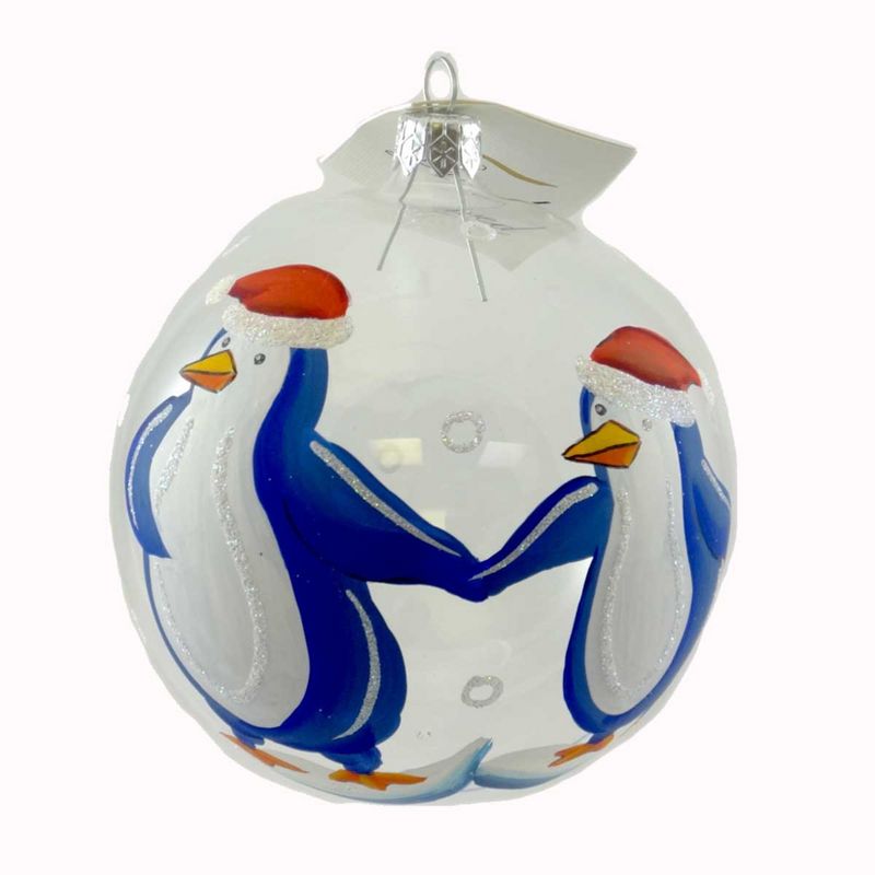 Laved Italian Ornaments Clear Ball Santa Penguins Christmas Ocean  -  Tree Ornaments