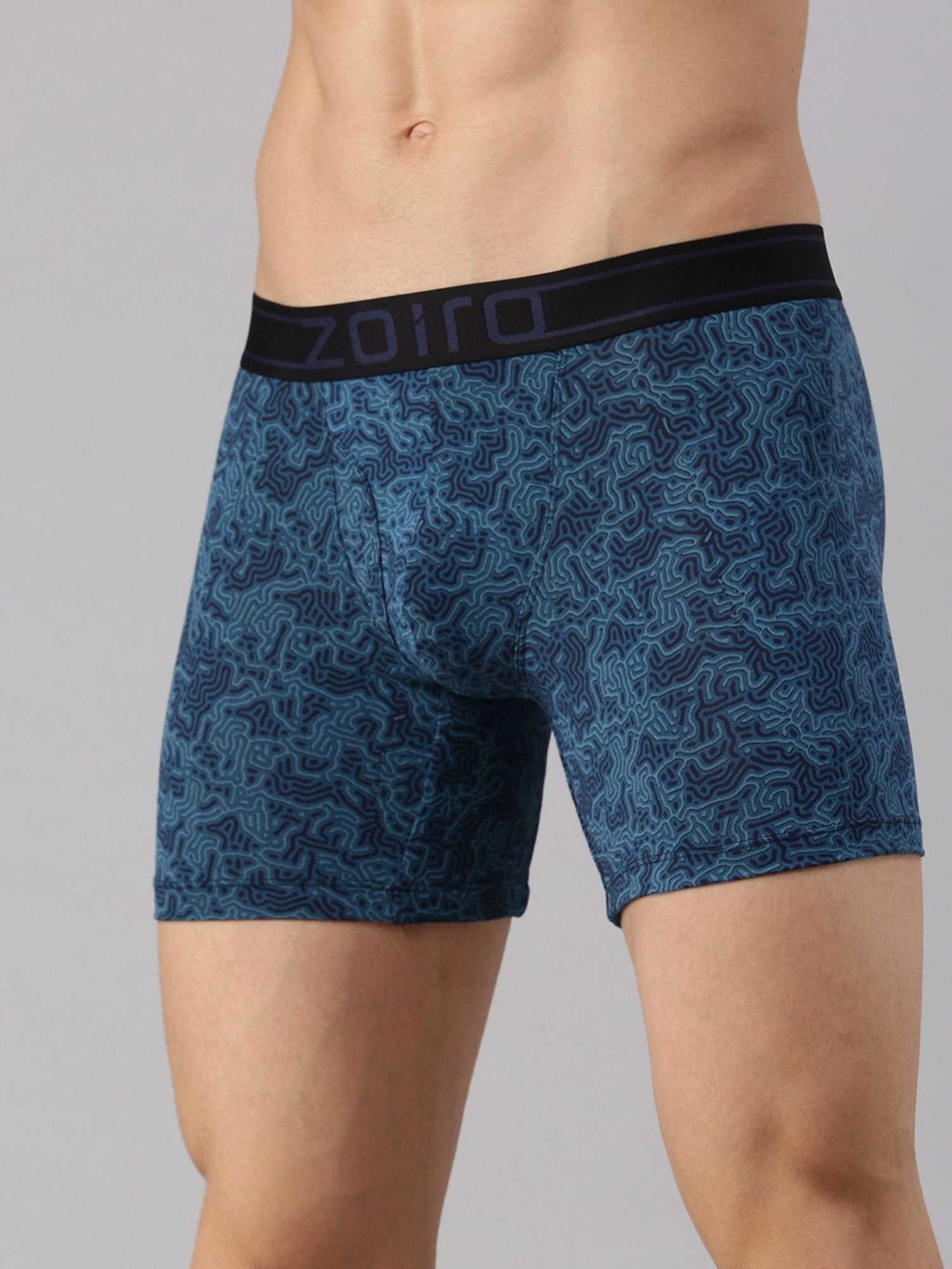 Zoiro Blue Opal Regular Fit Printed Trunks