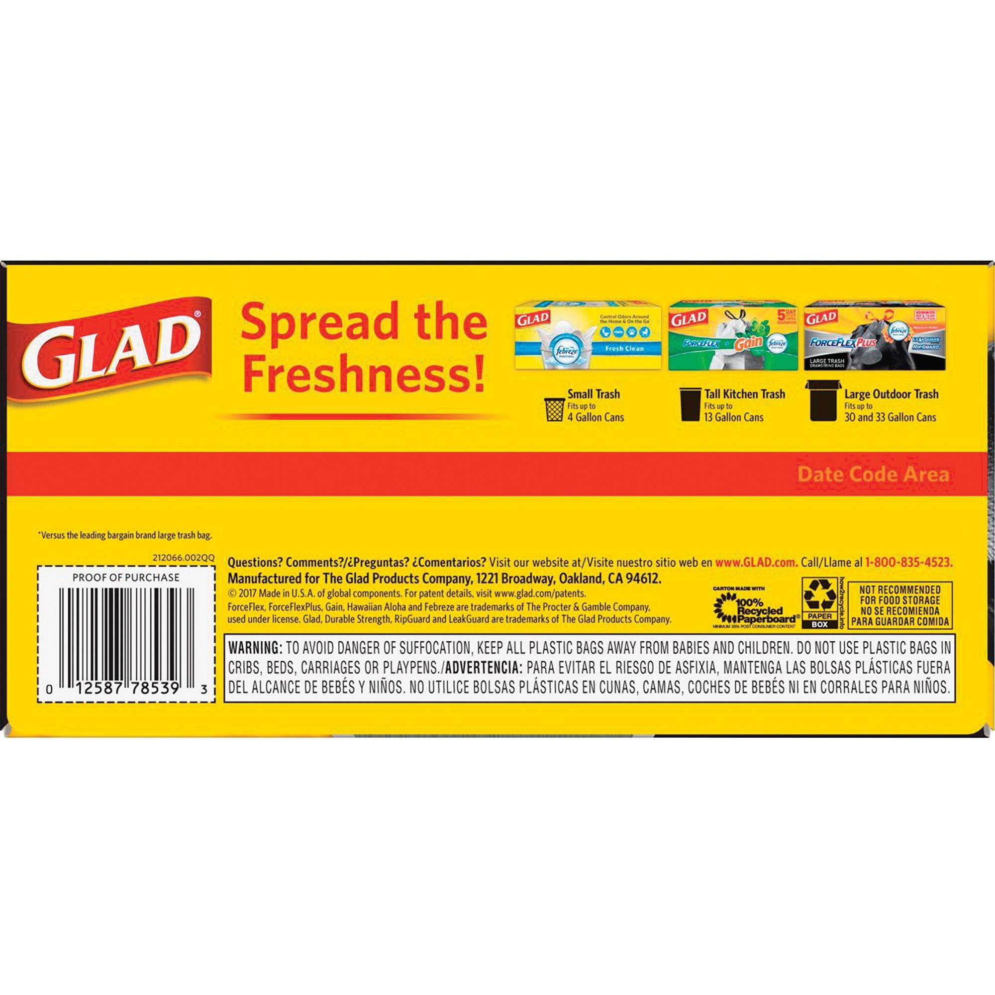 Glad 30-gal ForceFlexPlus Drawstring Bags